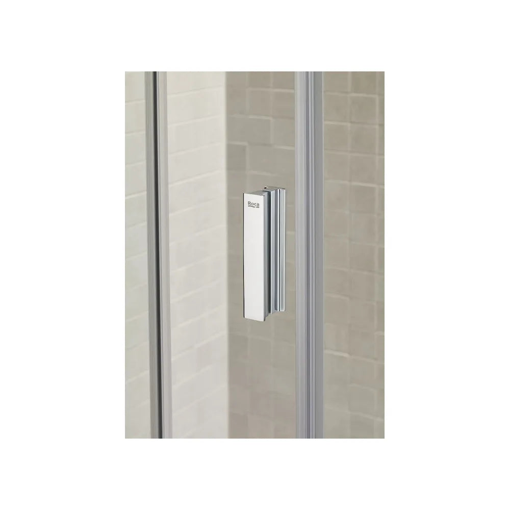 Mampara para ducha de 80 cm fabricada en vidrio templado de seguridad transparente Ura Roca - Vista 4