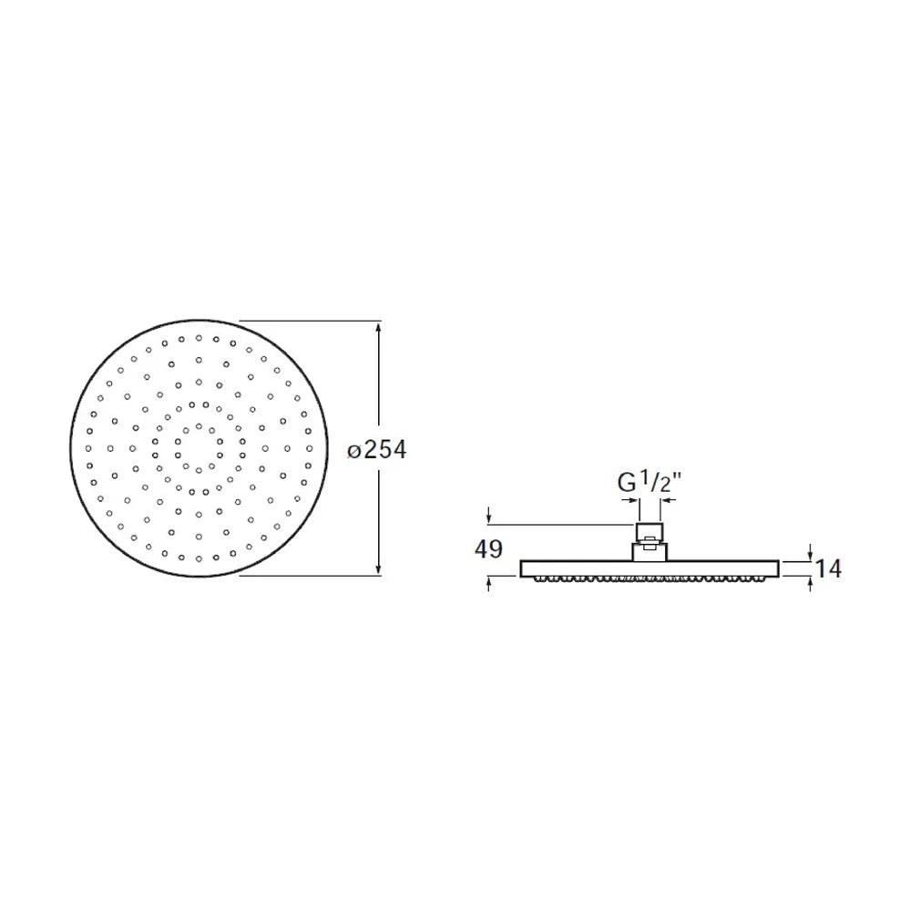 Rociador redondo para pared o techo orientable con función de lluvia de 25 cm en ABS con acabado cromado Rainsense Roca - Vista 2