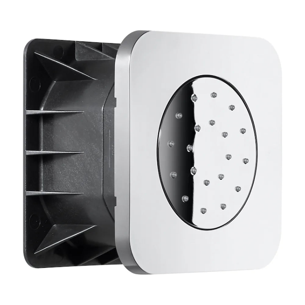 Jet orientable de forma cuadrada de 12,4 cm fabricado en metal con acabado cromado Puzzle Square Roca - Vista 2