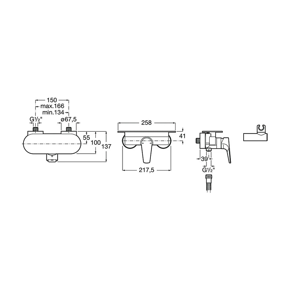 Repisa de tipo adaptable adecuada para grifo o mezclador de 25,8 cm Atlas Roca - Vista 3