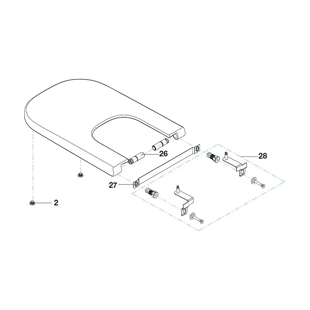 Tapa para Bidé de Forma Cuadrada con Amortiguada The Gap Square Blanco Roca - Vista 3