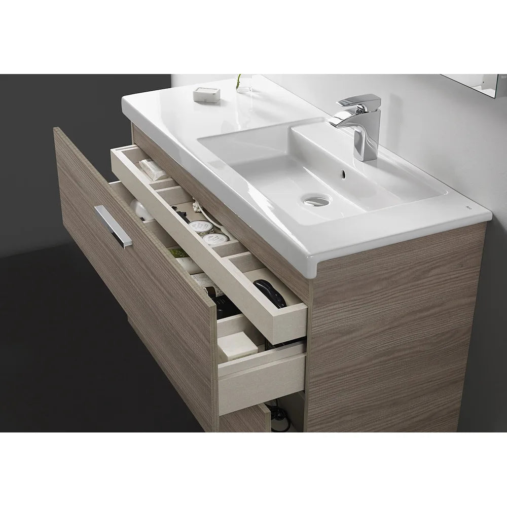 Conjunto de baño de 110 cm con dos cajones y lavabo derecho fresno Pack Prisma Roca - Vista 2