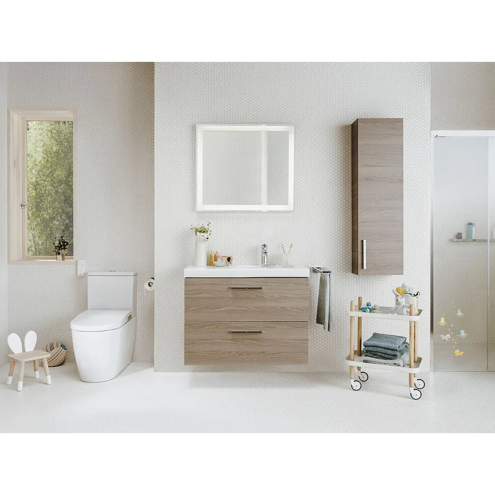 Pack mueble de baño de 90 cm con dos cajones y patas opcionales fresno Prisma Roca - Vista 3