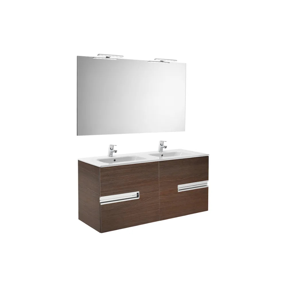 Conjunto de Baño con Cuatro Cajones y Doble Lavabo Wengué -n de 120 cm Colección Victoria Roca - Vista 1