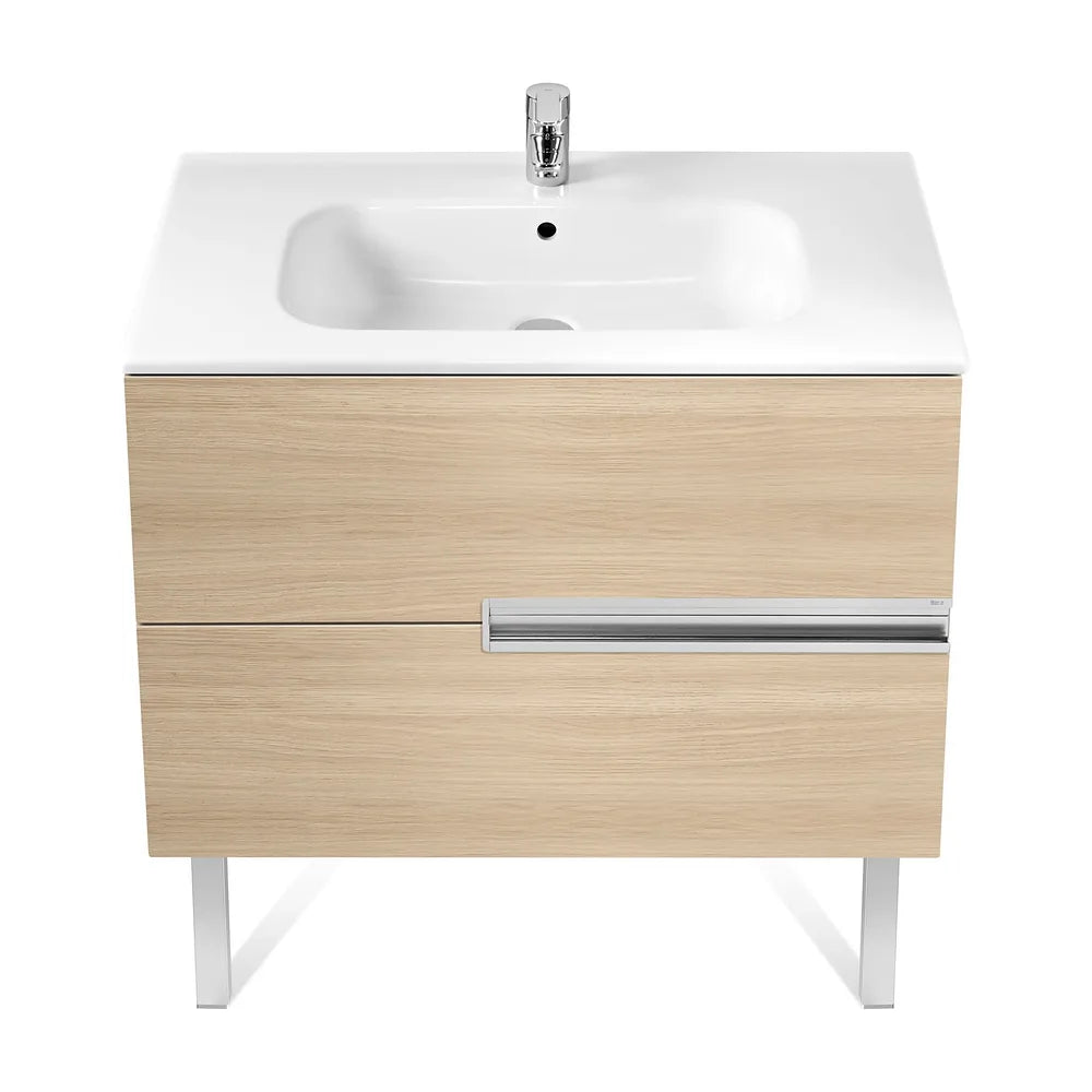 Mueble de baño con lavabo y 2 cajones de 100 cm de ancho color roble Unik Victoria-N Roca - Vista 2
