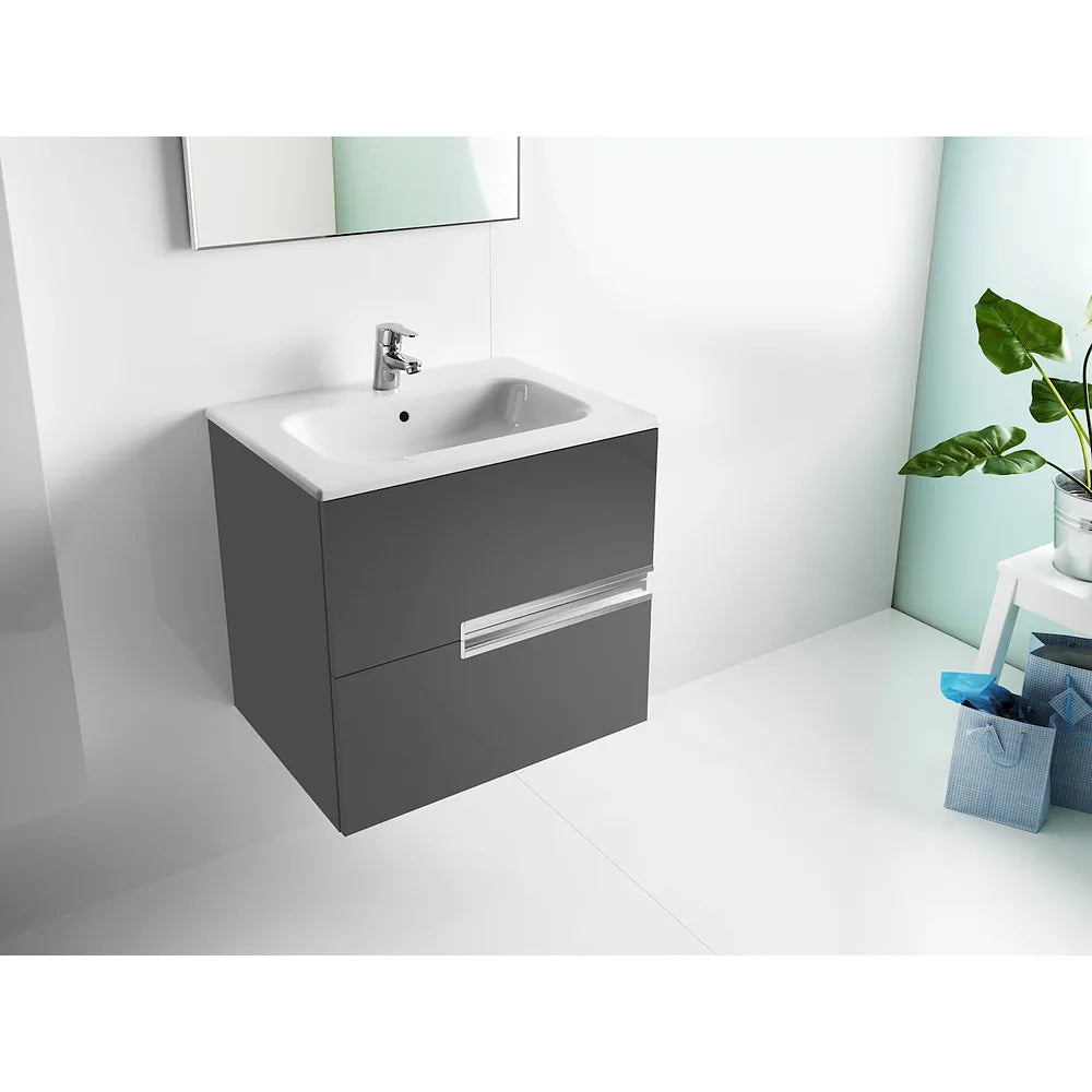 Mueble de Baño con Lavabo y 2 Cajones Color Gris Victoria-n de 100 cm Colección Unik Roca - Vista 2
