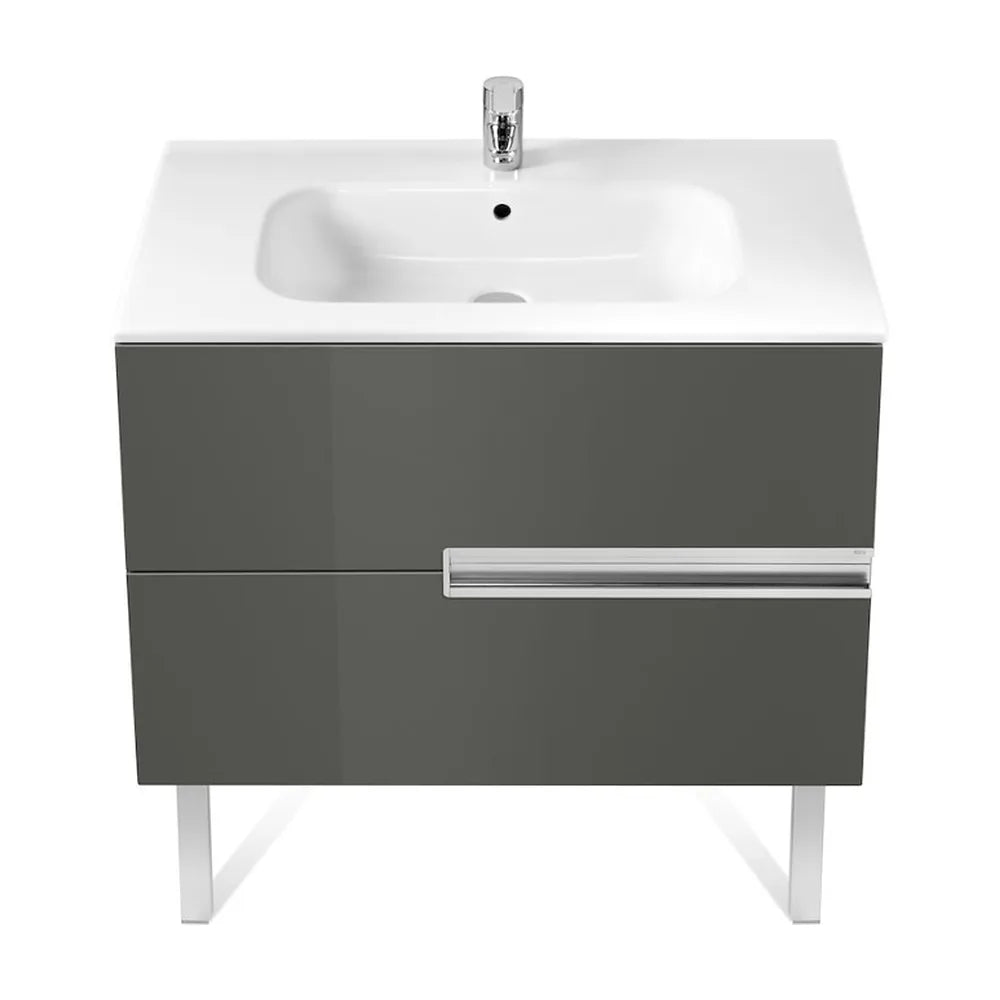 Mueble de Baño con Lavabo y 2 Cajones Color Gris Victoria-n de 100 cm Colección Unik Roca - Vista 3