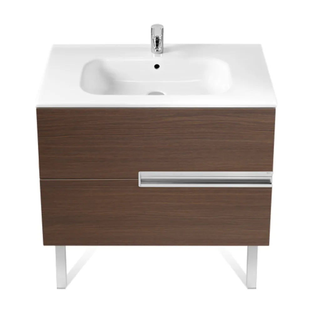 Mueble de Baño con Lavabo y 2 Cajones Color Color Wengué Victoria-n de 90 cm Colección Unik Roca - Vista 3