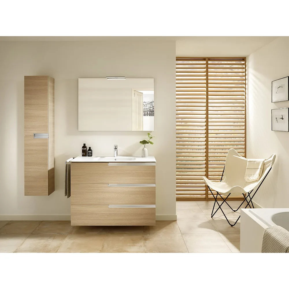 Conjunto de baño de 70 cm fabricado en melamina y porcelana de color roble Family Victoria-N Roca - Vista 2