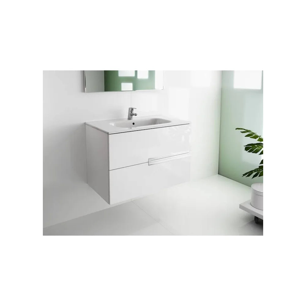 Mueble de baño con lavabo y 2 cajones de 60 cm de ancho color blanco brillo Unik Victoria-N Roca - Vista 2