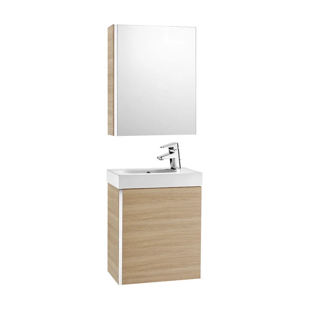 Conjunto de baño con armario de dos estantes de 45 cm de color roble texturizado Mini Roca - Vista 1