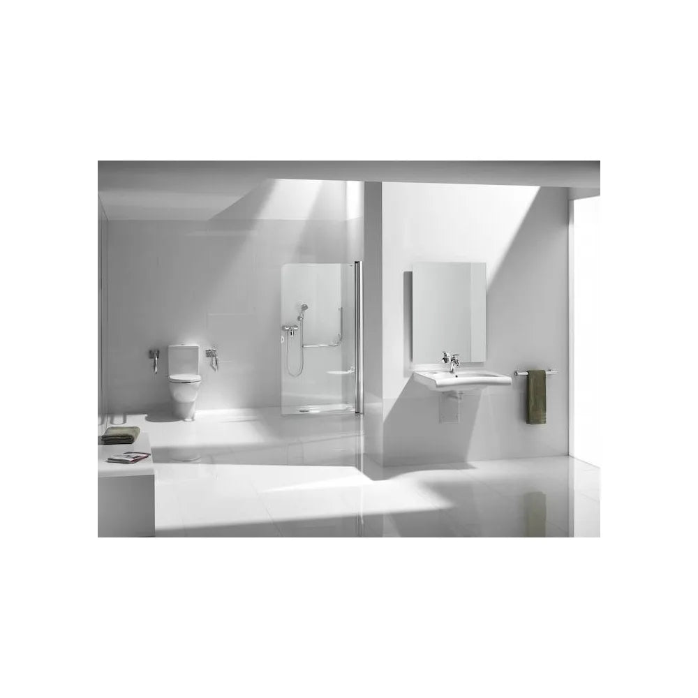 Taza de altura confort de 36 cm fabricada en porcelana de color blanco Meridian Roca - Vista 2