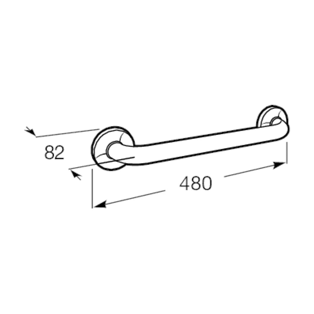 Asa recta de 48 cm fabricada en acero inoxidable con acabado brilloso Comfort Access Roca - Vista 3