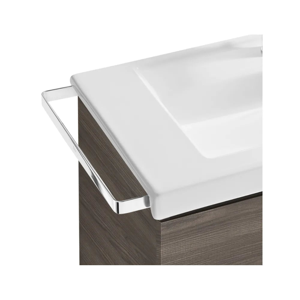 Mueble de baño con lavabo derecho y 2 cajones de 110 cm de ancho color blanco brillo Unik Prisma Roca - Vista 2
