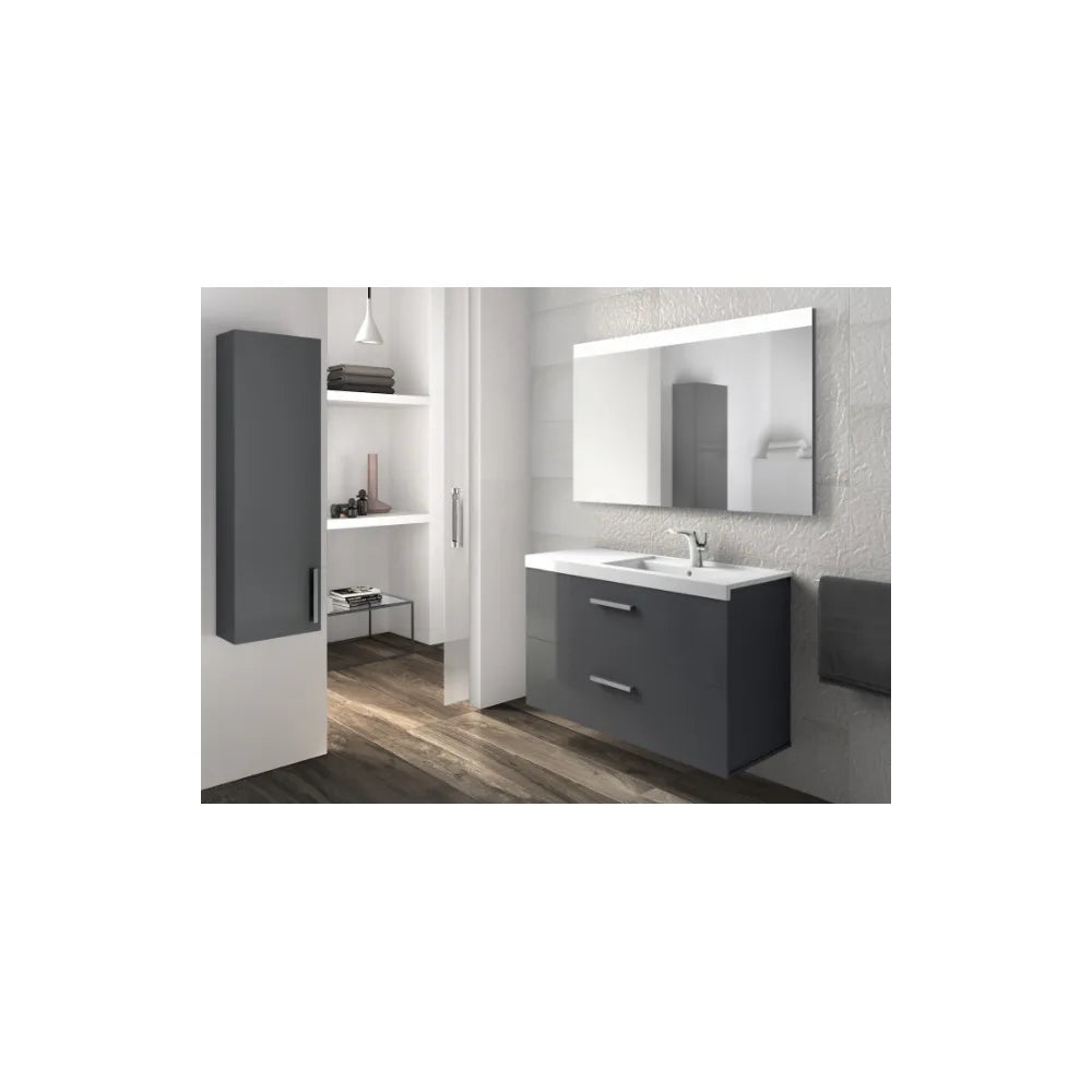 Mueble de baño con lavabo derecho y 2 cajones de 110 cm de ancho color gris antracita Prisma Roca - Vista 2