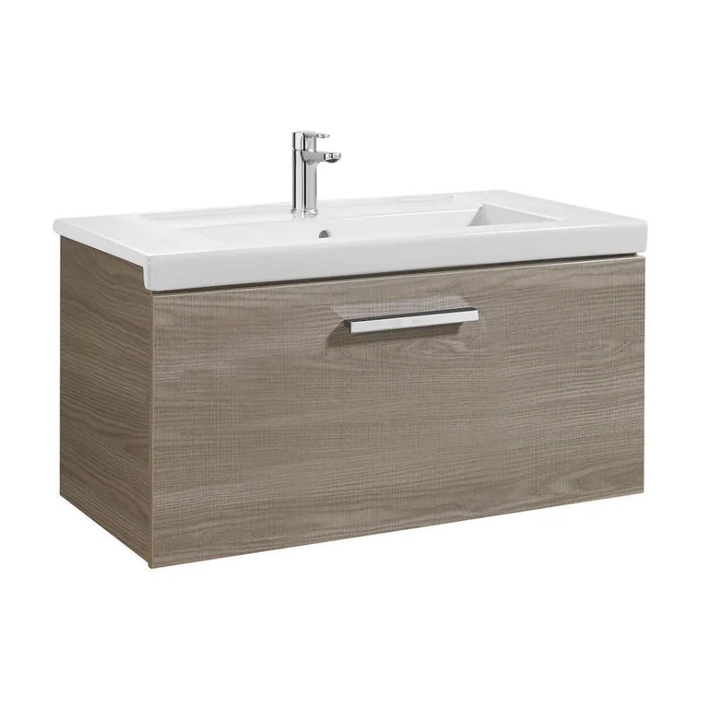 Mueble de baño con lavabo y 1 un cajón de 80 cm de ancho color fresno Unik Prisma Roca - Vista 1