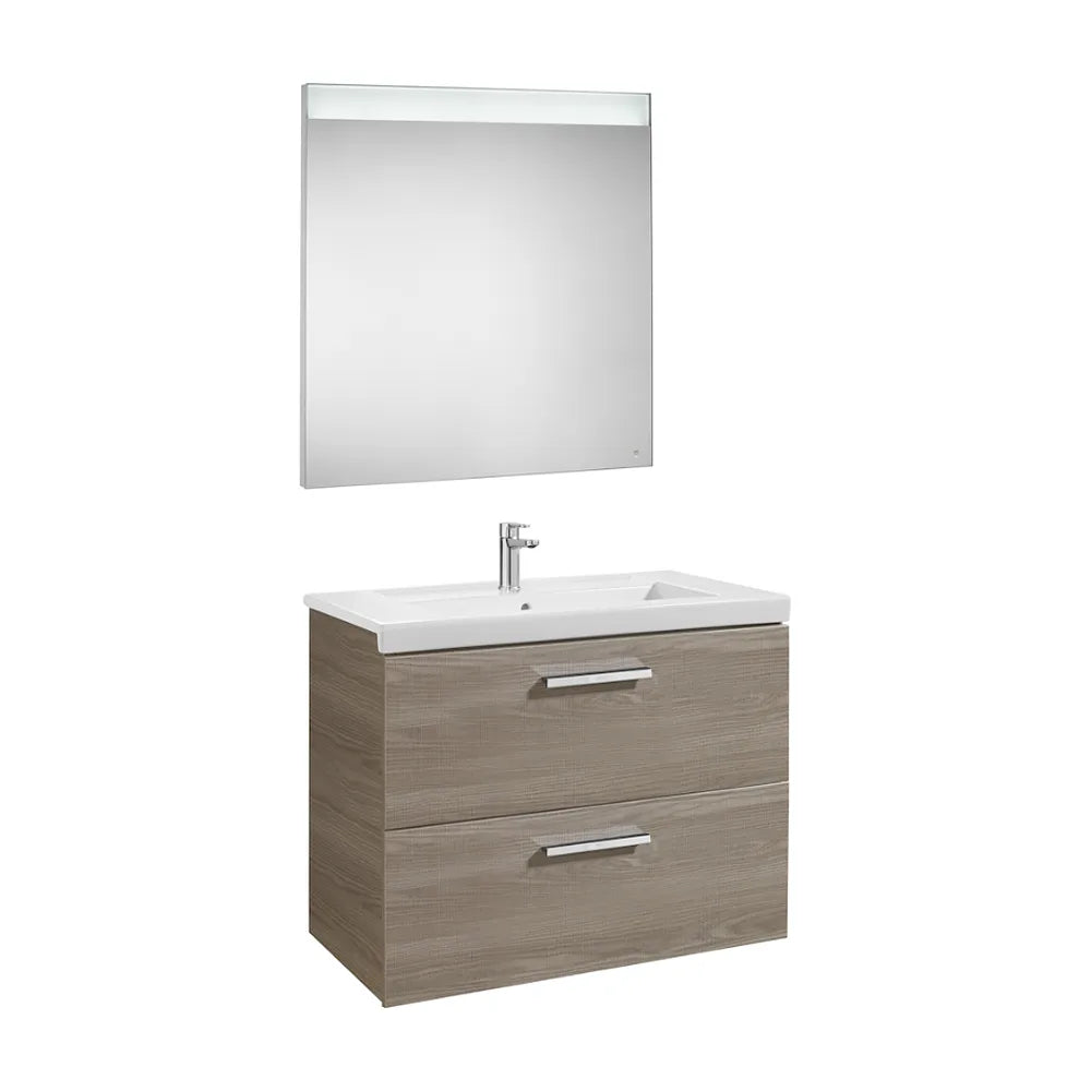 Conjunto de Baño y Aglomerado de 80 cm Colección Prisma Fresno Roca - Vista 1