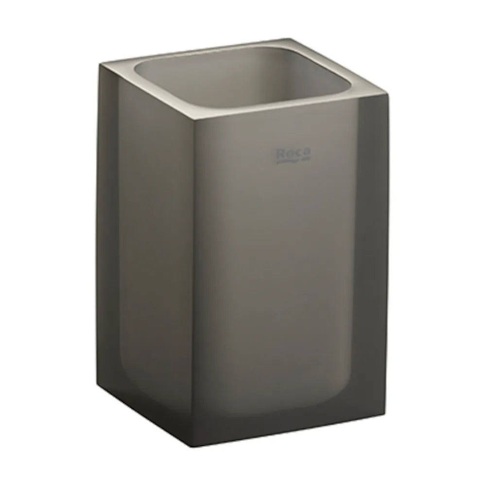 Vaso portacepillos de encimera de 7 cm de color negro con acabado mate Ice Roca - Vista 1