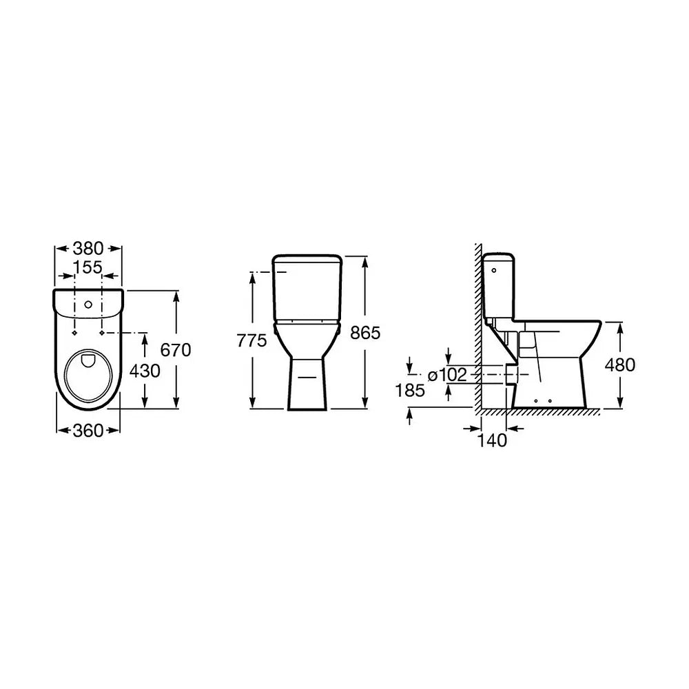 Inodoro con Salida Horizontal Access 67 cm Blanco Roca - Vista 4