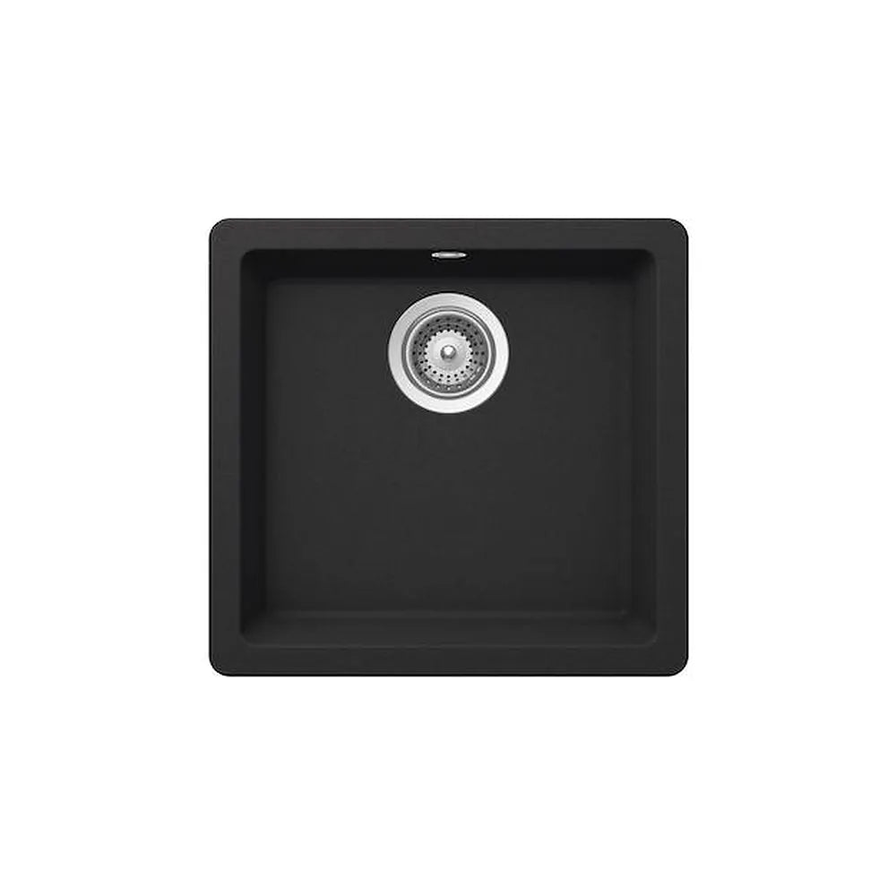 Fregadero con una cubeta de 45 cm fabricado en quarzex de color negro Riga Roca - Vista 1