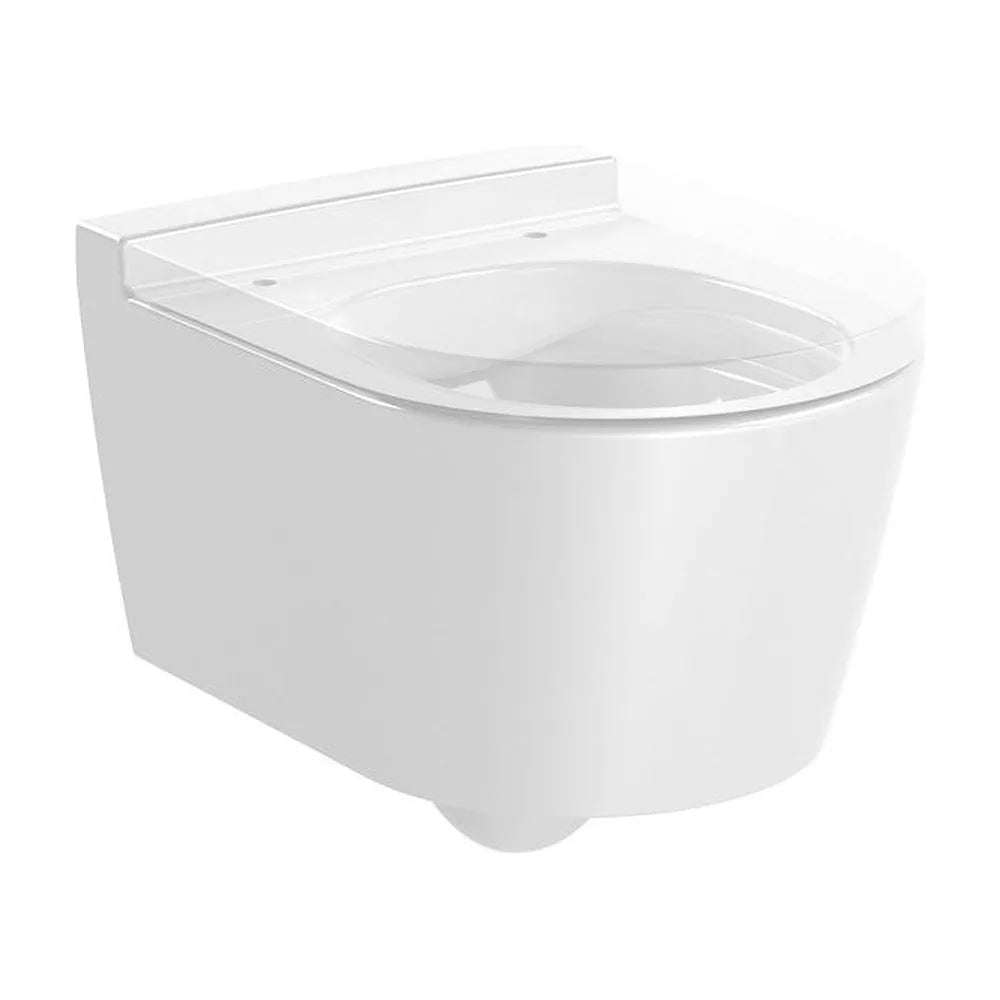 Taza suspendida compacta de 37 cm fabricada en porcelana de color blanco Inspira Round Roca - Vista 1