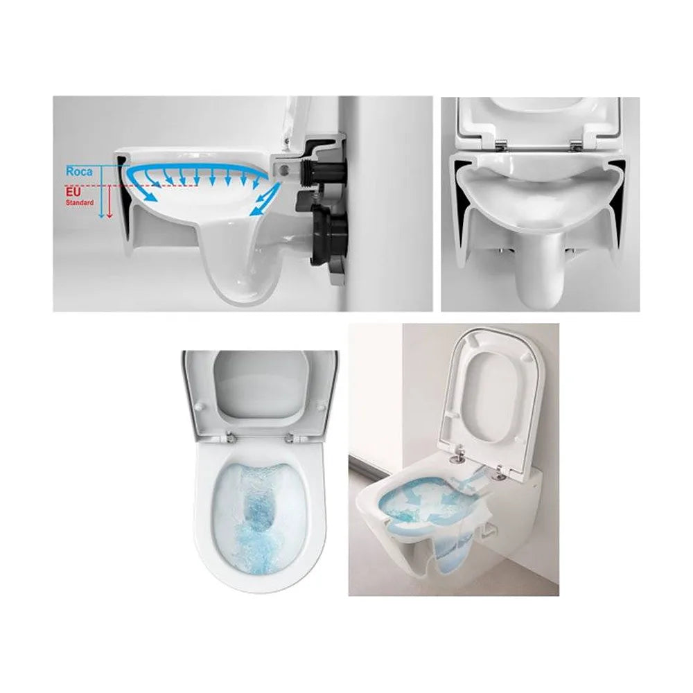 Taza suspendida de 37 cm fabricada en porcelana de color blanco Inspira Round Roca - Vista 2