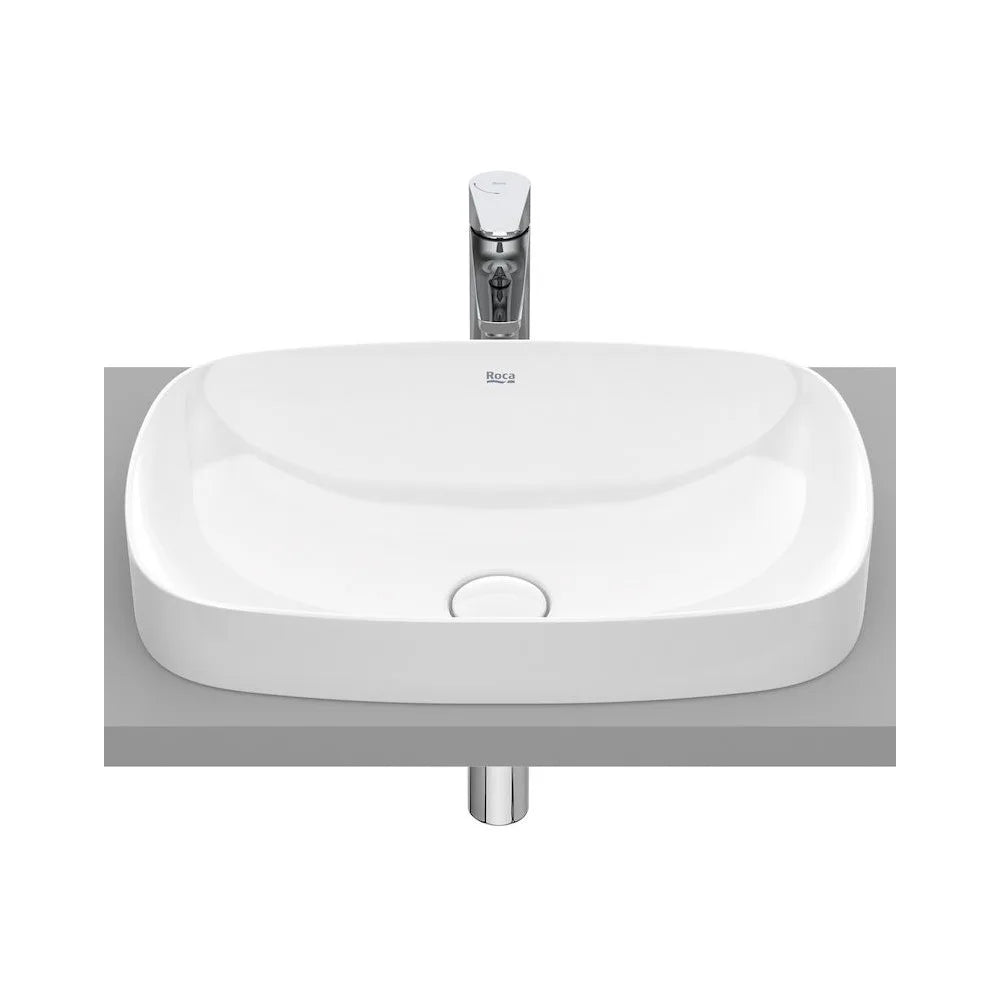 Lavabo encastrado de 55 cm fabricado en finceceramic de color blanco Inspira Soft Roca - Vista 1