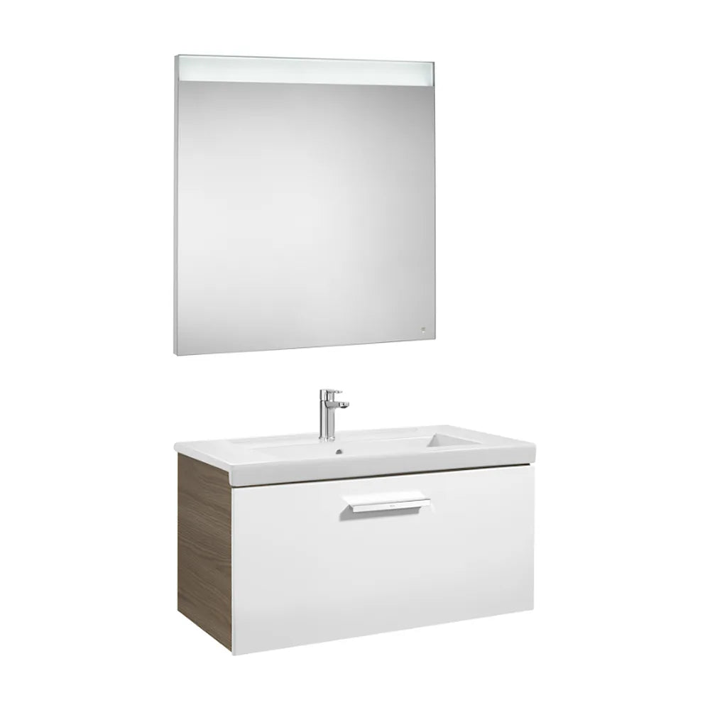 Conjunto de Baño con Espejo Led -fresno de 80 cm Colección Prisma Blanco Roca - Vista 1