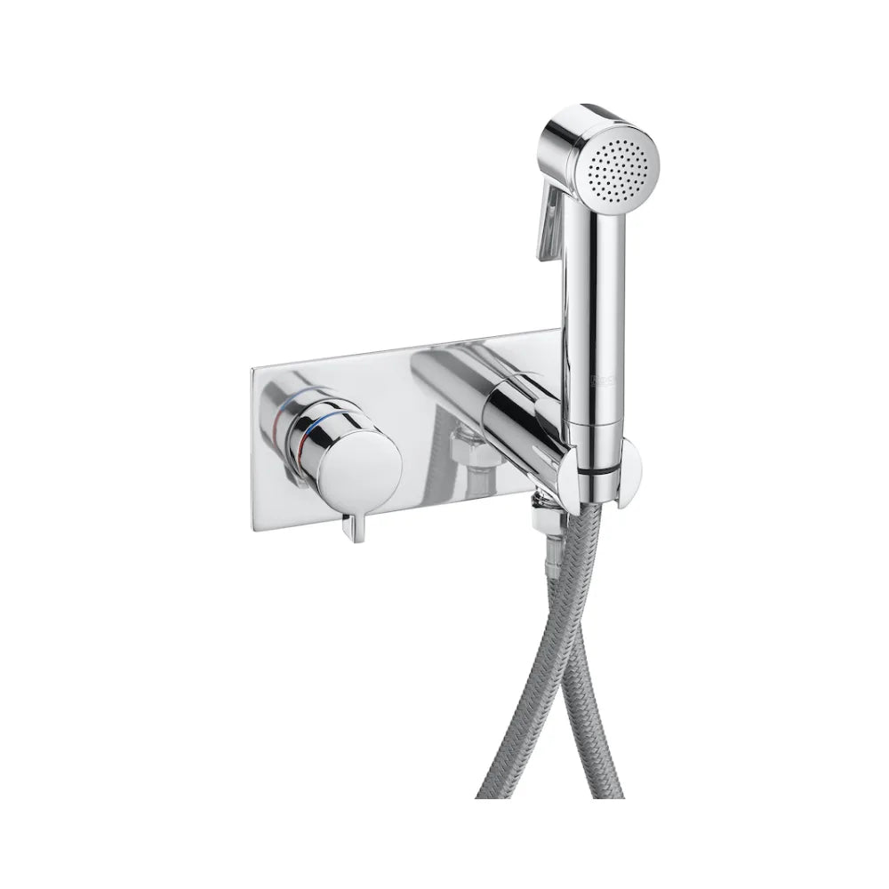Ducha higiénica de bidet embellecedor de forma cuadrado fabricado en latón con acabado en cromo Be Fresh Roca - Vista 1