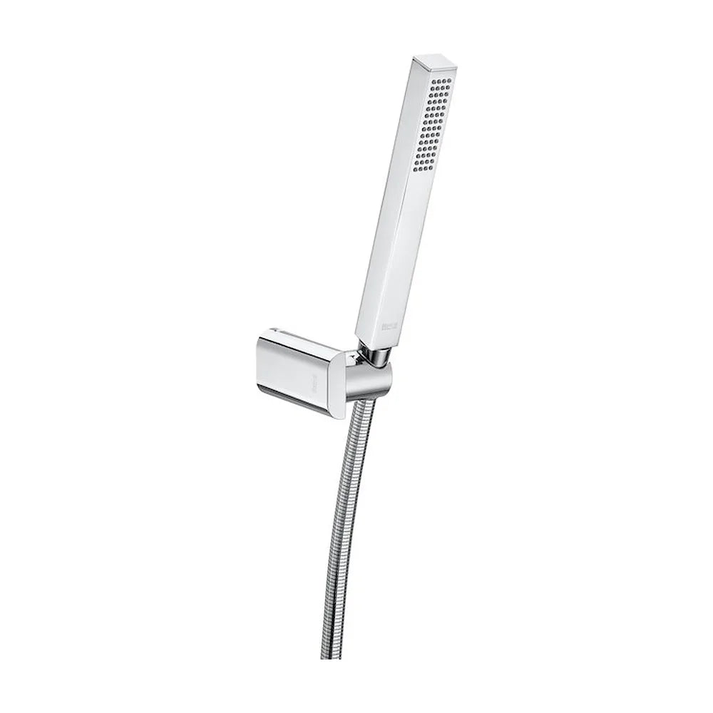 Ducha de mano de forma cuadrada fabricada en latón con acabado en cromo Stella Stick Square Roca - Vista 1