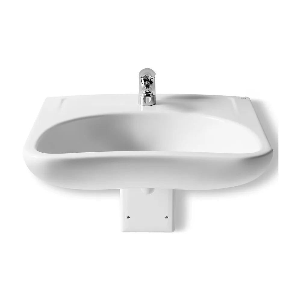 Lavabo suspendido con juego de fijación de 64 cm fabricado en porcelana de color blanco Access Roca - Vista 2