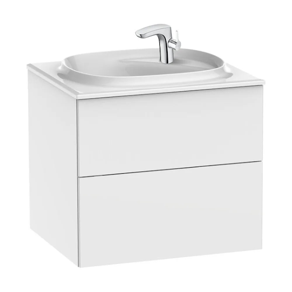 Mueble de baño con lavabo y 2 cajones de 60 cm de ancho color blanco brillo Unik Beyond Roca - Vista 1