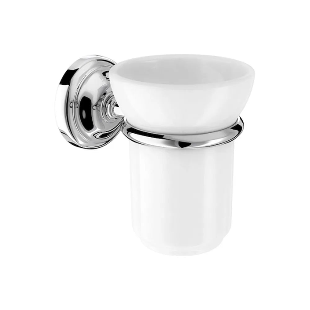 Portavaso y vaso para pared de 8,1 cm fabricado en metal y porcelana Carmen Roca - Vista 1