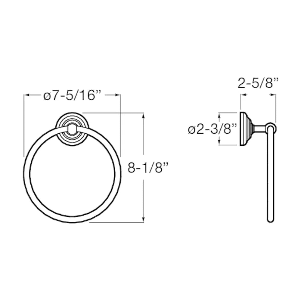 Toallero anilla de instalación fija de 18,5 cm fabricado en metal con acabado brilloso carmen Roca - Vista 4