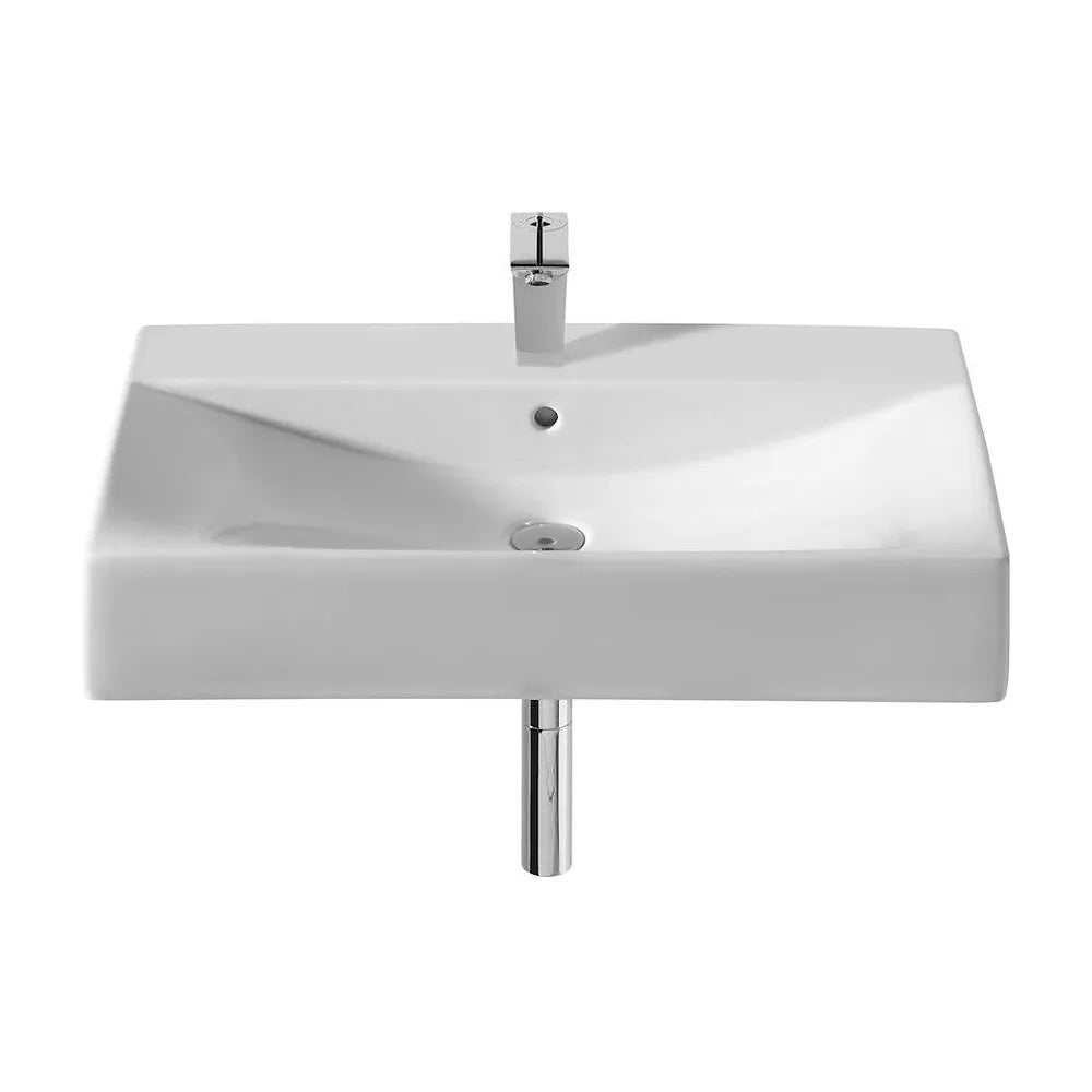 Lavabo para cuarto de baño de 75 cm fabricado en porcelana de color blanco Diverta Roca - Vista 1