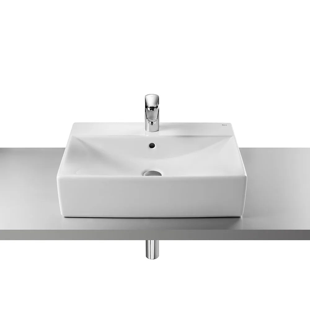 Lavabo para cuarto de baño de 47 cm fabricado en porcelana de color blanco Diverta Roca - Vista 2