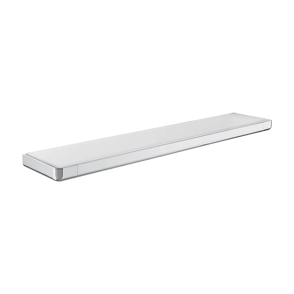 Repisa fija de 60 cm fabricada en metal y cristal con acabado brilloso Tempo Roca - Vista 1