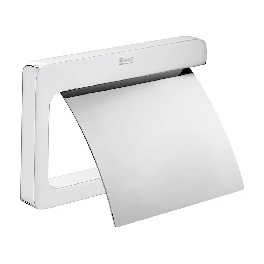 Portarrollo con tapa de 15 cm fabricado en metal con acabado cromado brillante Tempo Roca - Vista 1