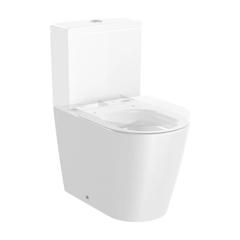 Inodoro compacto completo fabricado en porcelana de color blanco Rimless Inspira Round Roca - Vista 1