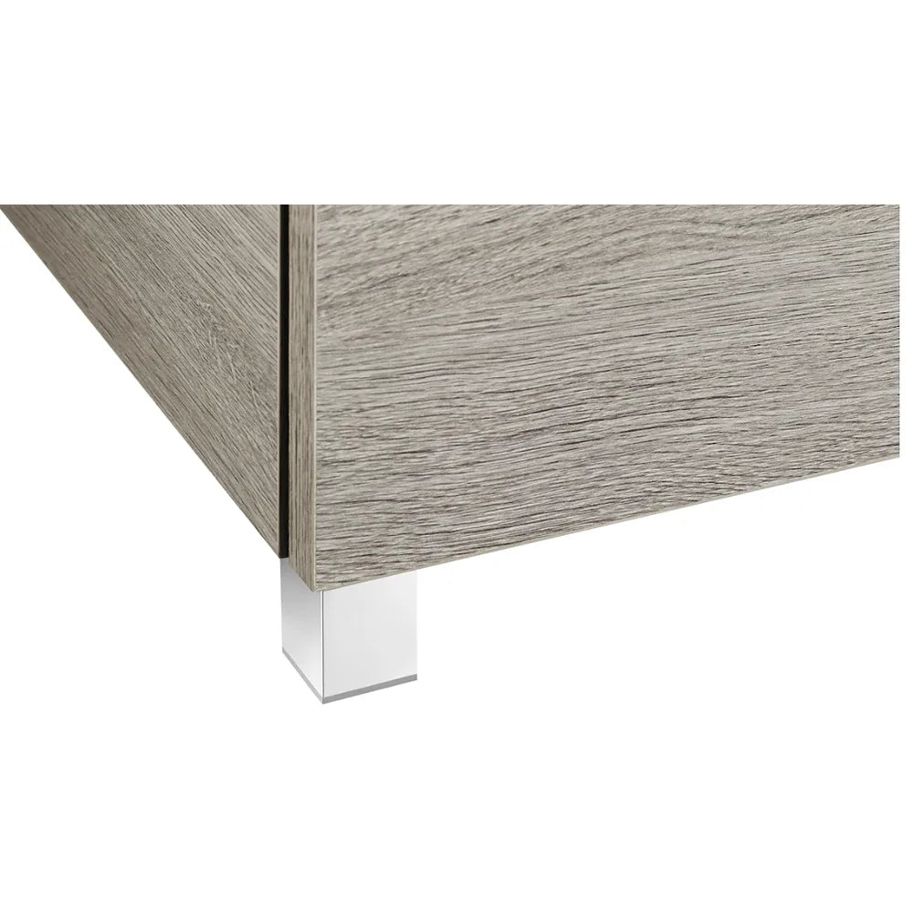 Conjunto de baño de madera aglomerada con espejo LED y lavabo en acabado color blanco brillo Lander Roca - Vista 3