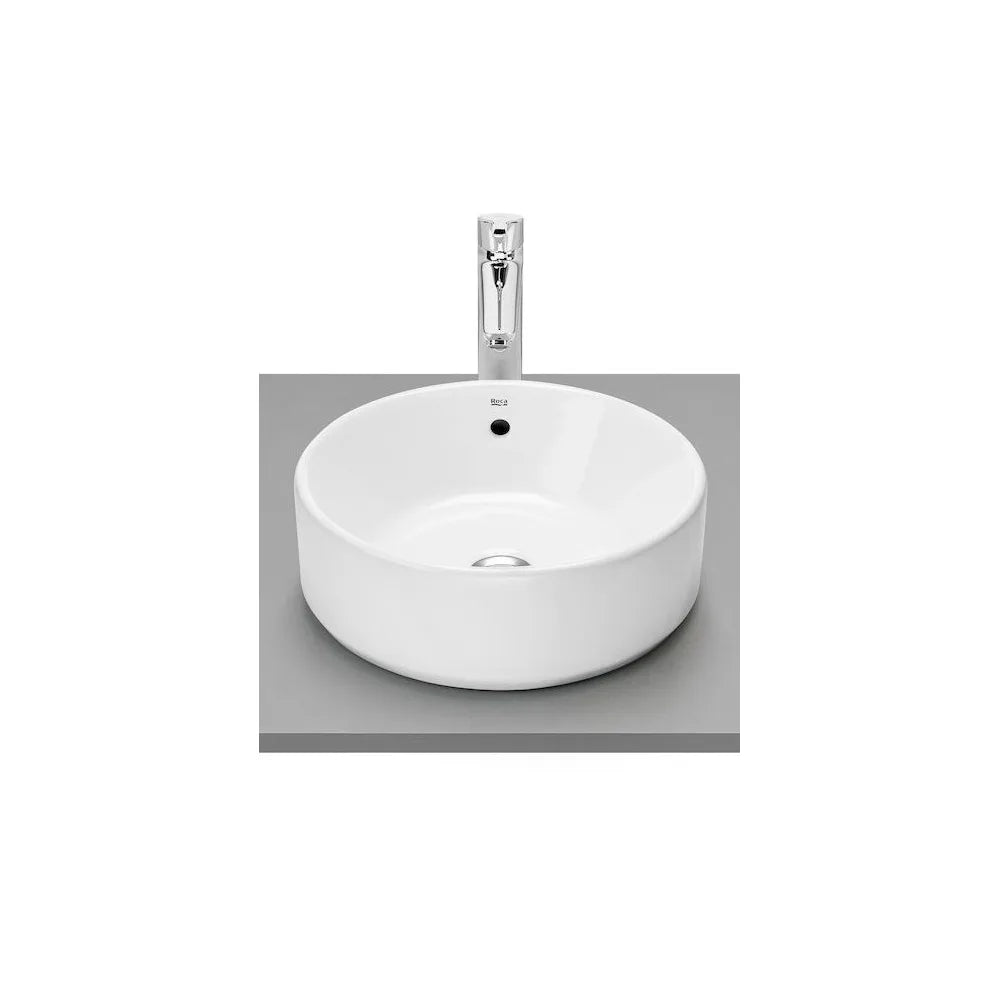 Lavabo sobre encimera de porcelana de 39 ø con un acabado en color blanco Round ROCA - Vista 1
