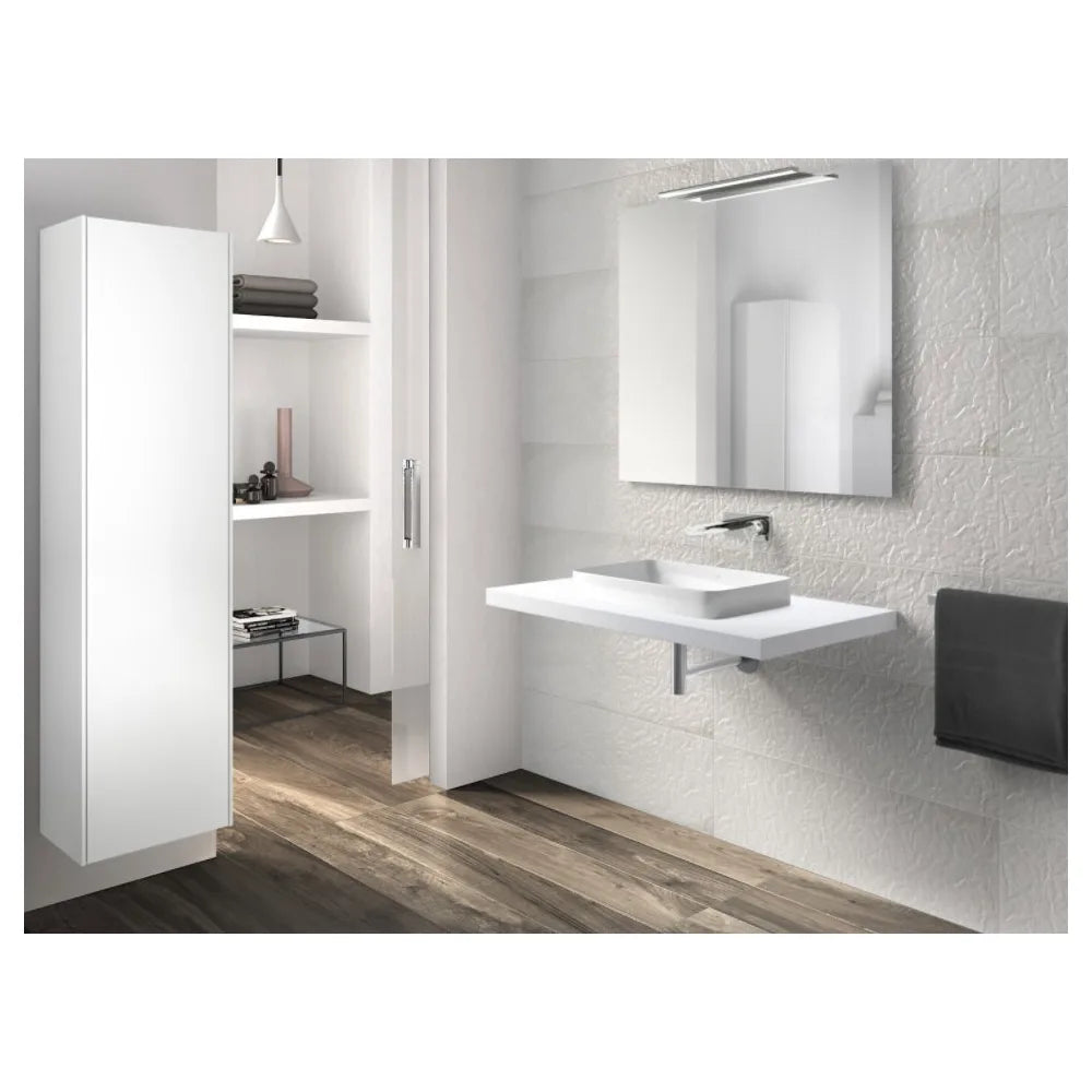 Lavabo encastrado de fineceramica con un acabado en color blanco Inspira Square Roca - Vista 2