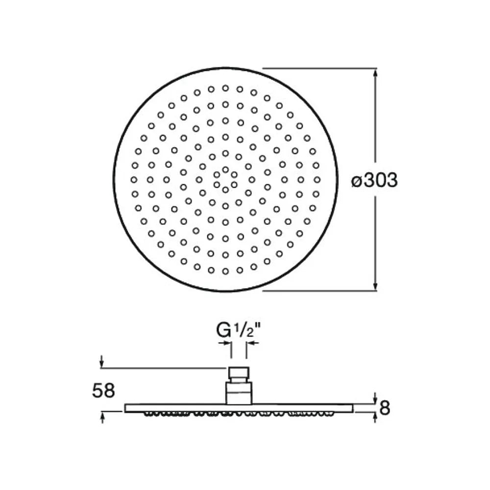 Rociador de pared o techo con un diseño circular en acabado color negro titanio de 30 cm Rainsense Roca - Vista 2