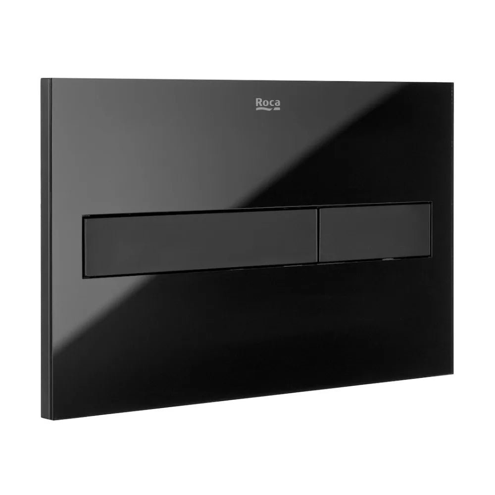 Placa de accionamiento para cisternas de doble descarga en acabado color negro PL7 Dual One Roca - Vista 1