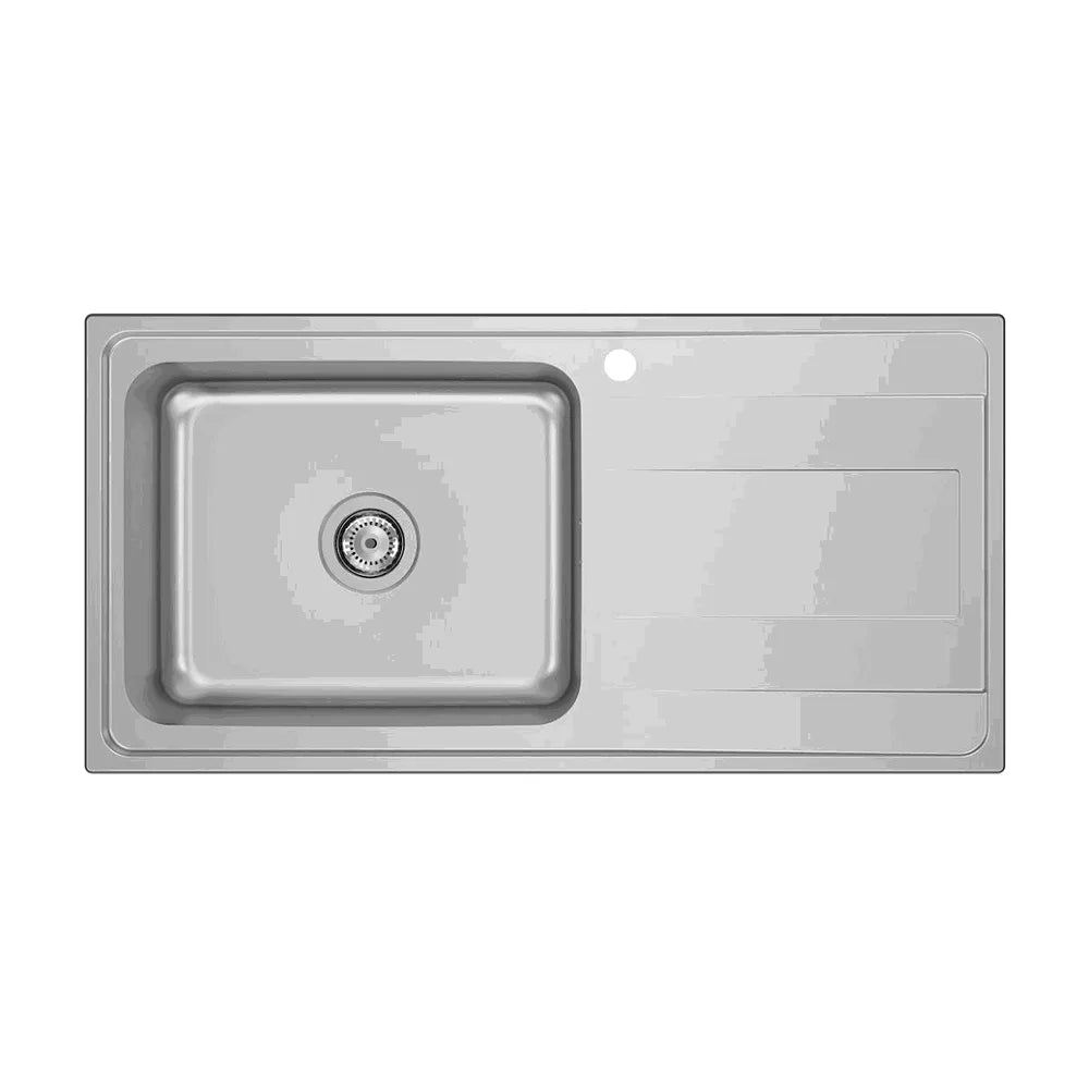 Fregadero de acero inoxidable de una cubeta con un acabado en color cromo Budapest Roca - Vista 1