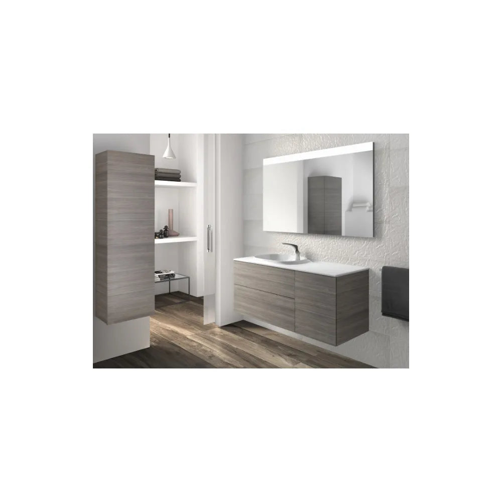 Mueble de baño con lavabo izquierdo de 120 cm de ancho formado por 2 cajones y 1 puerta de color roble Unik Beyond Roca - Vista 2