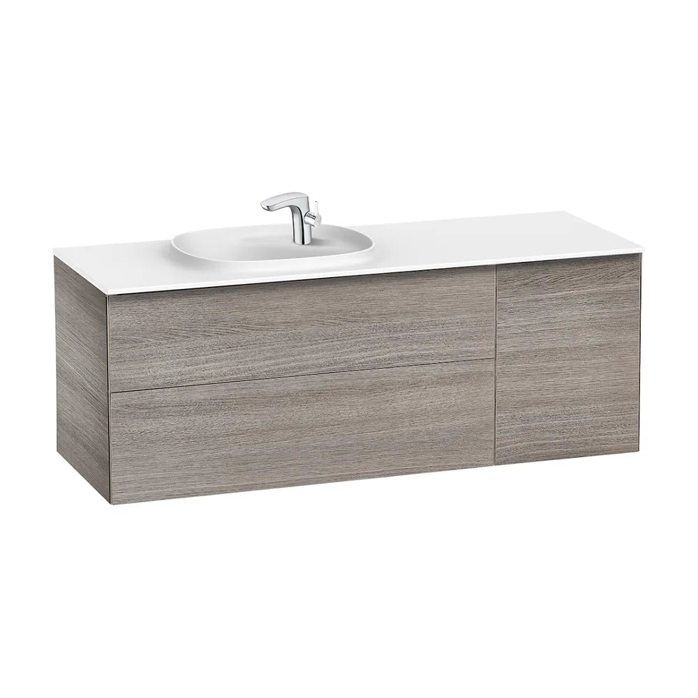Mueble de Baño con Lavabo Izquierdo Formado por 2 Cajones y 1 Puerta Beyond de 140 cm Colección Unik Roble Roca - Vista 1