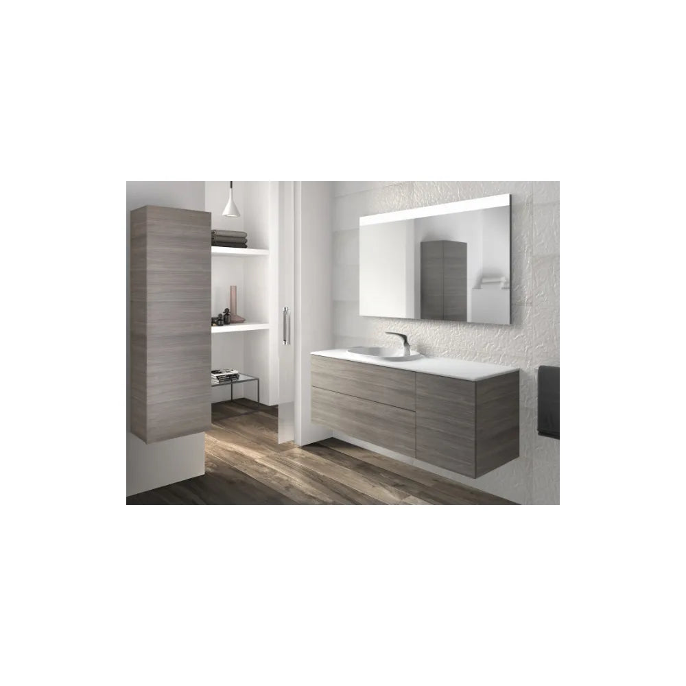 Mueble de Baño con Lavabo Izquierdo Formado por 2 Cajones y 1 Puerta Beyond de 140 cm Colección Unik Roble Roca - Vista 2