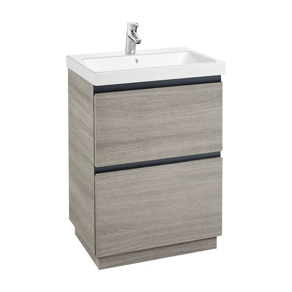Mueble de Baño con Lavabo y 2 Cajones Lander de 60 cm Colección Unik Roble Roca - Vista 1