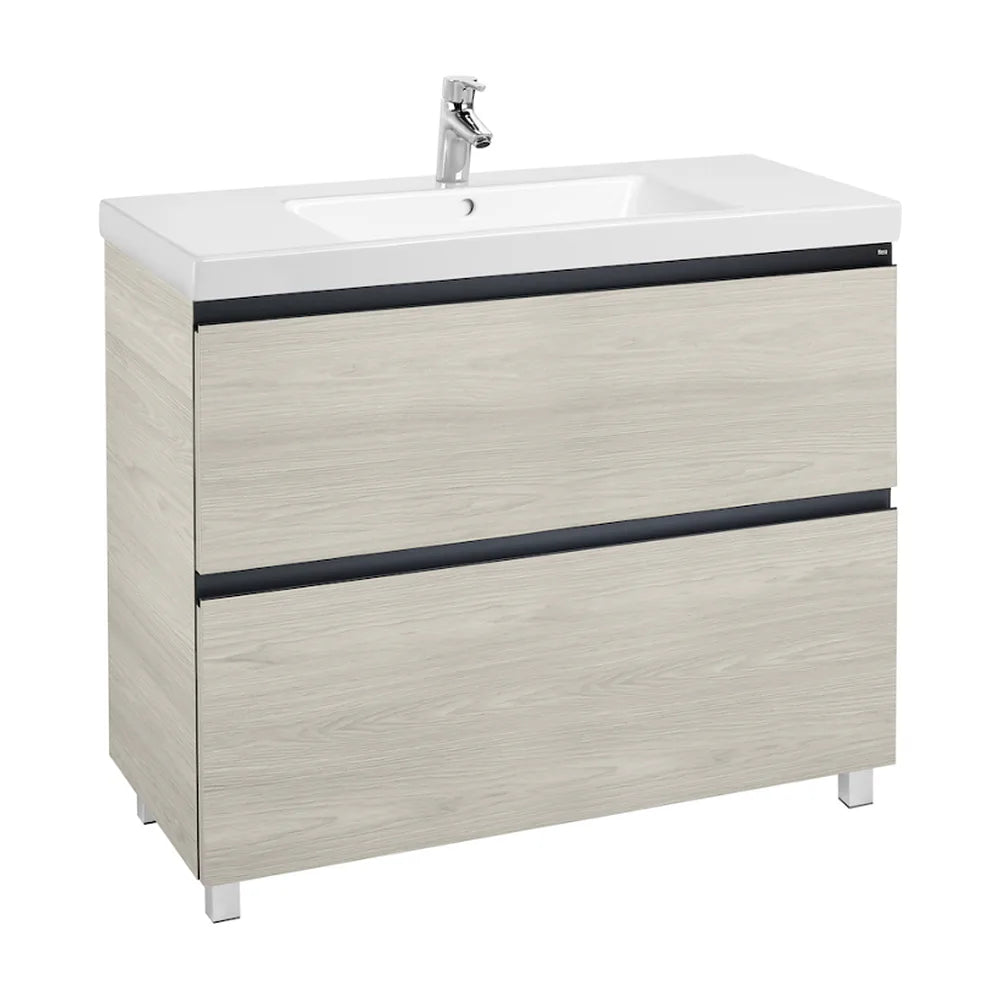Mueble de Baño con Lavabo y 2 Cajones Nórdico Lander de 100 cm Colección Unik Fresno Roca - Vista 2